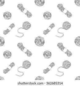 Yarn ball pattern in doodle style