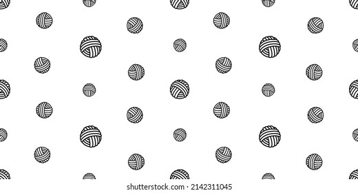 yarn ball seamless pattern cat vector kitten pet breed dog toy cartoon doodle isolated scarf repeat wallpaper tile background illustration design clip art