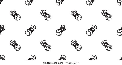 yarn ball seamless pattern vector balls of yarn knitting needles toy repeat wallpaper tile background cartoon isolated illustration design