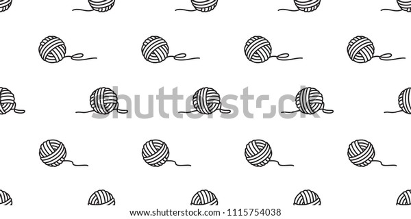 yarn ball seamless pattern\
vector balls of yarn knitting needles background wallpaper\
isolated