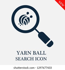 Yarn ball search icon. Editable Yarn ball search icon for web or mobile.