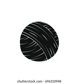 Yarn ball in simple style. For print, logo, creative design. Vector illustration. Isolated on white