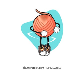 Yarn Ball Spinning Cartoon. Mascot Character Vector.