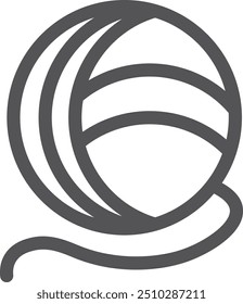 Yarn ball symbol. Wool string black icon