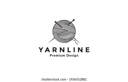 yarn ball tailor with needle logo symbol vector icon illustration design