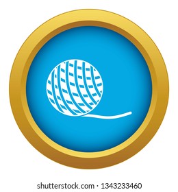 Yarn ball toy for cat icon blue vector isolated on white background for any design