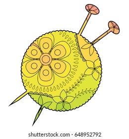 Yarn ball with transition colors vector
