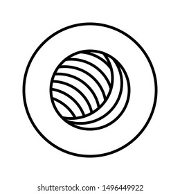 Yarn ball. Universal icon for web and mobile application. Vector illustration on a white background. Editable Thin line.