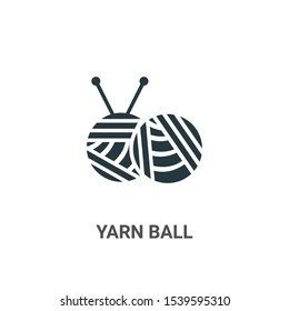 Yarn ball vector icon on white background. Flat vector yarn ball icon symbol sign from modern sew collection for mobile concept and web apps design.