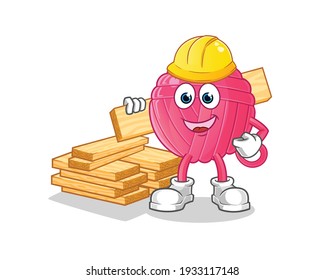 yarn ball waiter cartoon. cartoon mascot vector