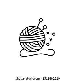 Yarn ball wool sew thread icon. Element of fabric features icon