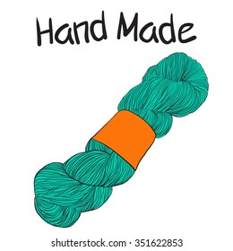 Yarn in doodle style. Vector illustration. 