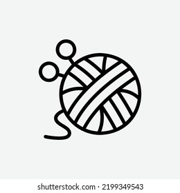  yarn icon, isolated craft outline icon in light grey background, perfect for website, blog, logo, graphic design, social media, UI, mobile app