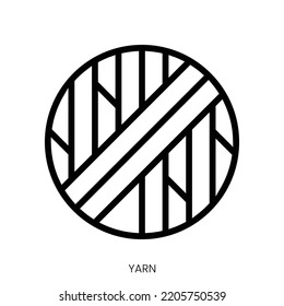 yarn icon. Line Art Style Design Isolated On White Background