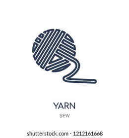 Yarn icon. Yarn linear symbol design from Sew collection. Simple outline element vector illustration on white background.