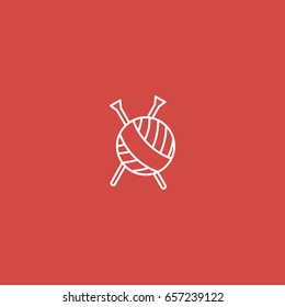 yarn icon. sign design. red background