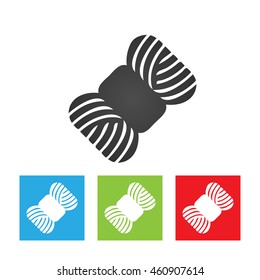 Yarn icon. Simple abstract logo of yarn isolated on white background. Flat vector illustration.