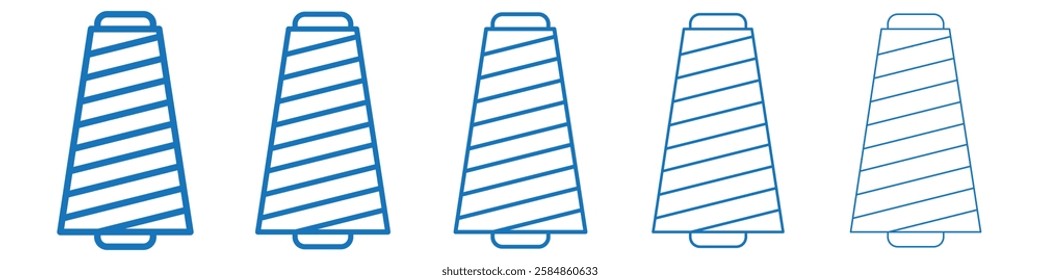 Yarn icon Symbol collection thin outline set
