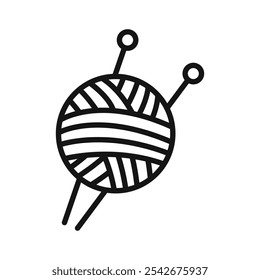 Yarn icon Thin line art isolated