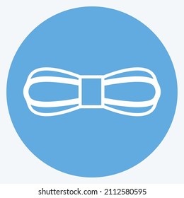 Yarn Icon in trendy blue eyes style isolated on soft blue background