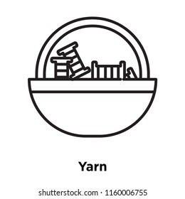 Yarn icon vector isolated on white background, Yarn transparent sign , sign and symbols in thin linear outline style