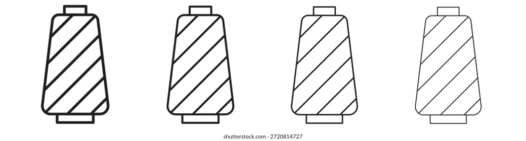Ícones de fio delineam o design de vetor preto. Linha com traçado editável.