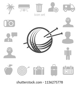Yarn and knitting needles icon vector illustration