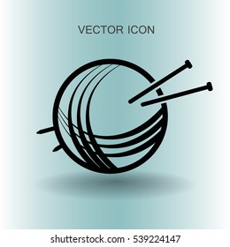 Yarn and knitting needles icon vector illustration