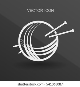 Yarn and knitting needles icon vector illustration
