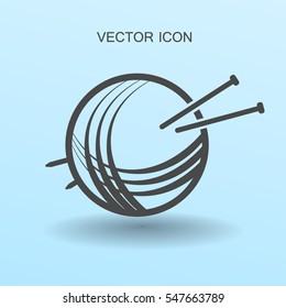 Ilustración vectorial de icono de agujas de hilado y punto