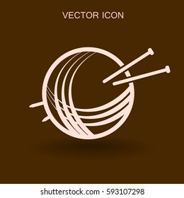 Symbol für Garne und Stricknadeln Vektorgrafik