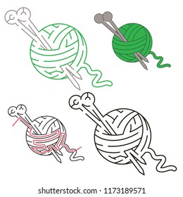 Yarn, the labyrinth simple horizontal maze for nerdy children. Search hidden way, the educational game for kids.