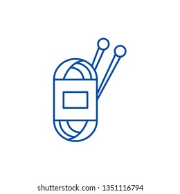 Yarn line icon concept. Yarn flat  vector symbol, sign, outline illustration.