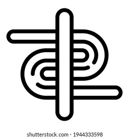 Yarn manufacturing icon. Outline yarn manufacturing vector icon for web design isolated on white background