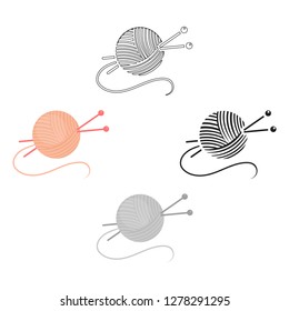 Yarn and needles icon of vector illustration for web and mobile