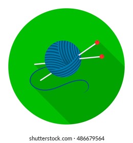 Yarn and needles icon of vector illustration for web and mobile