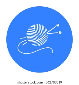 Yarn and needles icon of vector illustration for web and mobile