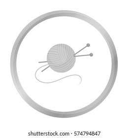 Yarn and needles icon of vector illustration for web and mobile