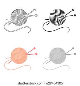 Yarn and needles icon of vector illustration for web and mobile