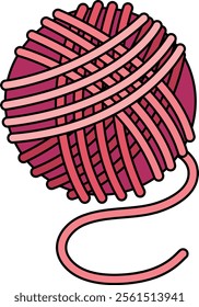 yarn outline on white background illustration