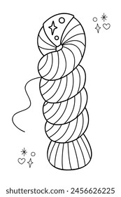 HILO de plasma. Doodle contorno Vector ilustración en blanco y negro. 
