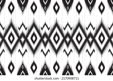 Yarn pattern, ethnic, seamless, black and white tones