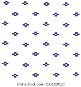 Yarn pattern They are joined together to form small, blue flowers, patterns and backgrounds, vector.