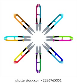 Yarn Shear Icon, Cross Stitch Scissors, U Shape Tailor Scissors Vector Art Illustration