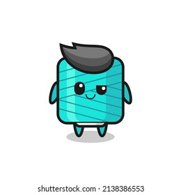 yarn spool cartoon with an arrogant expression , cute style design for t shirt, sticker, logo element
