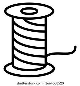 Yarn Spool Concept, Dressmaking Thread on white background, Tailor and Sewing String Vector Icon Design