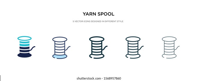 yarn spool icon in different style vector illustration. two colored and black yarn spool vector icons designed in filled, outline, line and stroke style can be used for web, mobile, ui