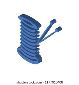 Yarn spool isometric left top view 3D icon
