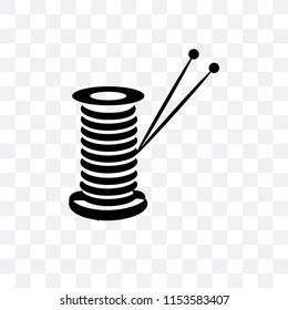 Yarn spool vector icon isolated on transparent background, Yarn spool logo concept