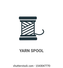 Yarn spool vector icon on white background. Flat vector yarn spool icon symbol sign from modern art collection for mobile concept and web apps design.